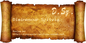 Diminescur Szilvia névjegykártya